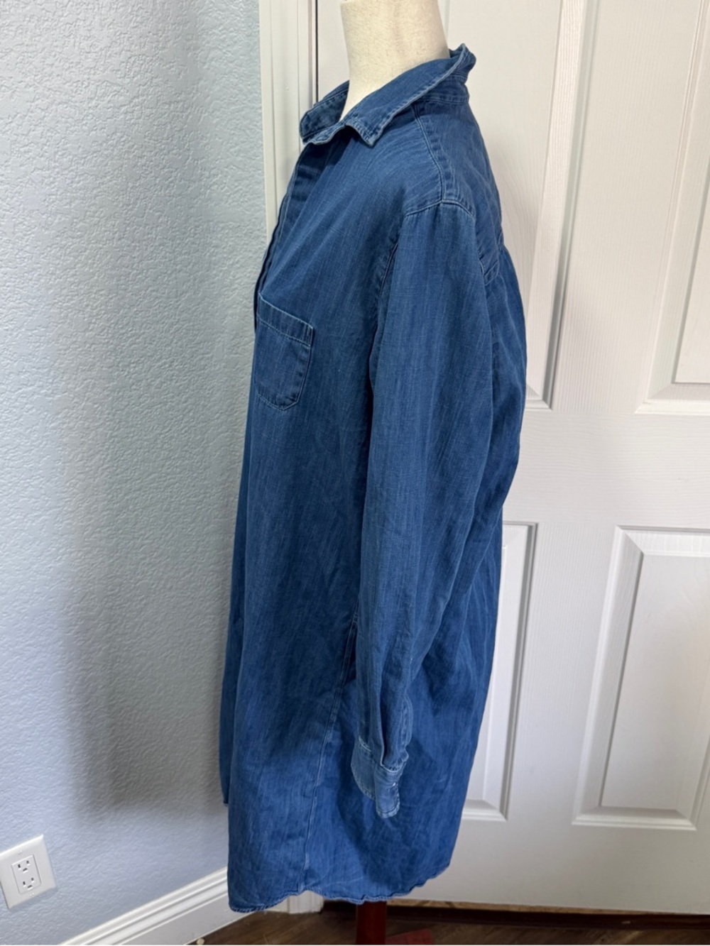 Grayson by frank & Eileen size 04(Large) chambray denim shirt dress casual - Picture 6 of 13